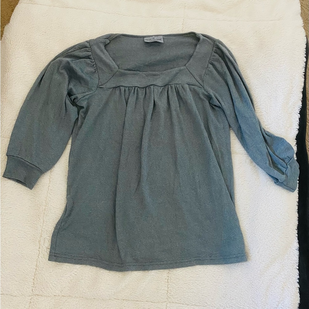 Michael Stars Puff Sleeved Tee In Shine Metal Color. All Size Fits Most